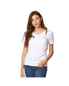 TRU-FIT WOMEN  V-NECK T-SHIRTS (4002) SOFT STYLE